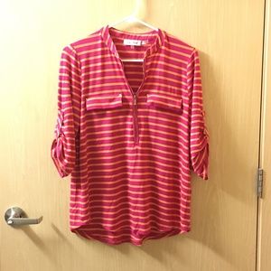 Calvin Klein pink/yellow striped top
